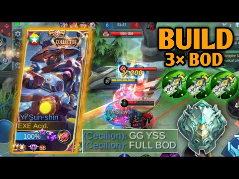 YI SUN SHIN 3× BOD BUILD + EMBLEM SAWI FULL GREEN BUILD IN RANK EPIC | TOP GLOBAL YSS MAIN RANK EPIC