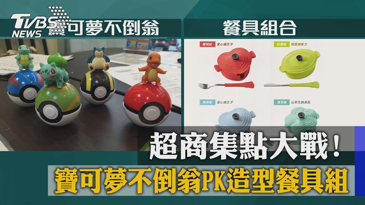 超商集點大戰! 寶可夢不倒翁PK造型餐具組