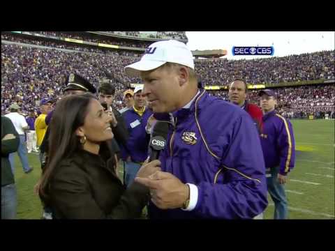 Les Miles field interview vs Alabama