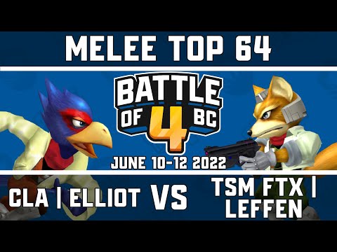 CLA | Elliot vs TSM FTX | Leffen - Melee Singles Top 64 - Battle of BC 4