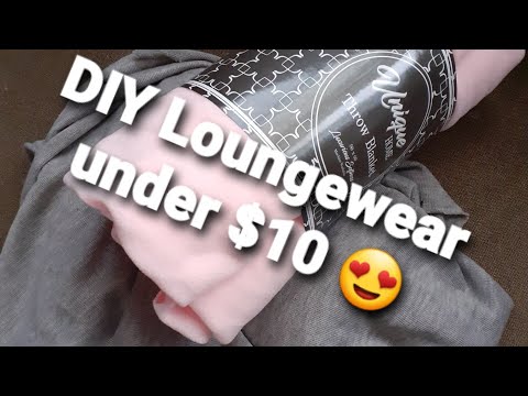 DIY loungewear under $10 using remnant fabric and a throw blanket. #diy #loungewear #sewing #fashion
