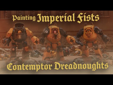 Painting Imperial Fists Contemptor Dreadnoughts