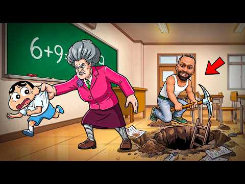😱Franklin And Shinchan Escape Evil School in Indian Bike Driving 3D
