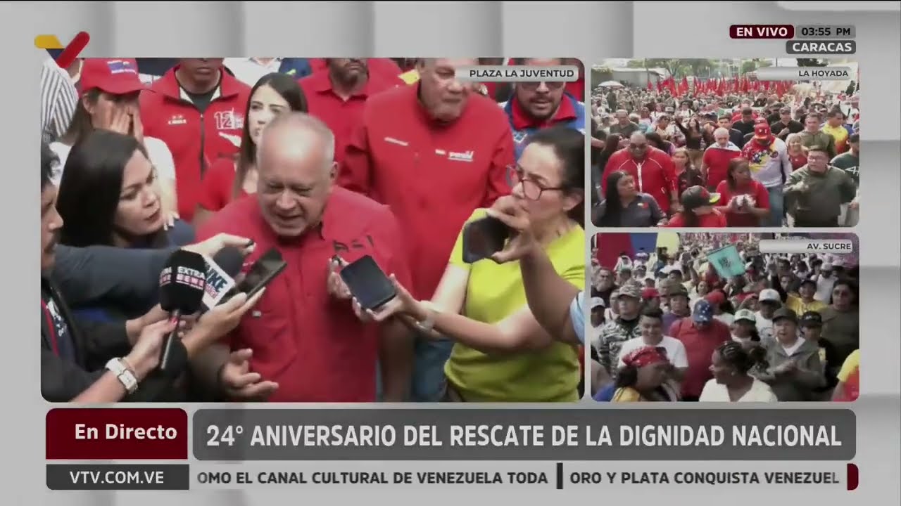 Diosdado Cabello en la marcha por los 24 años del Rescate de la Dignidad Nacional (13 abril 2002)