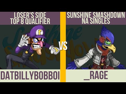 Sunshine Smashdown NA: SSF2 Loser's - datbillybobboi (Waluigi) vs. _Rage (Falco)