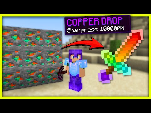 Beating Minecraft But Copper Drop OP Items (1.17 Update) "Copper Ores are Super OP"