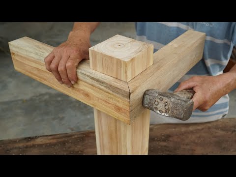 EXTREME SIMPLE Traditional Japanese Wood Joinery - Hand Cut Three-Way Wood Joints Structure