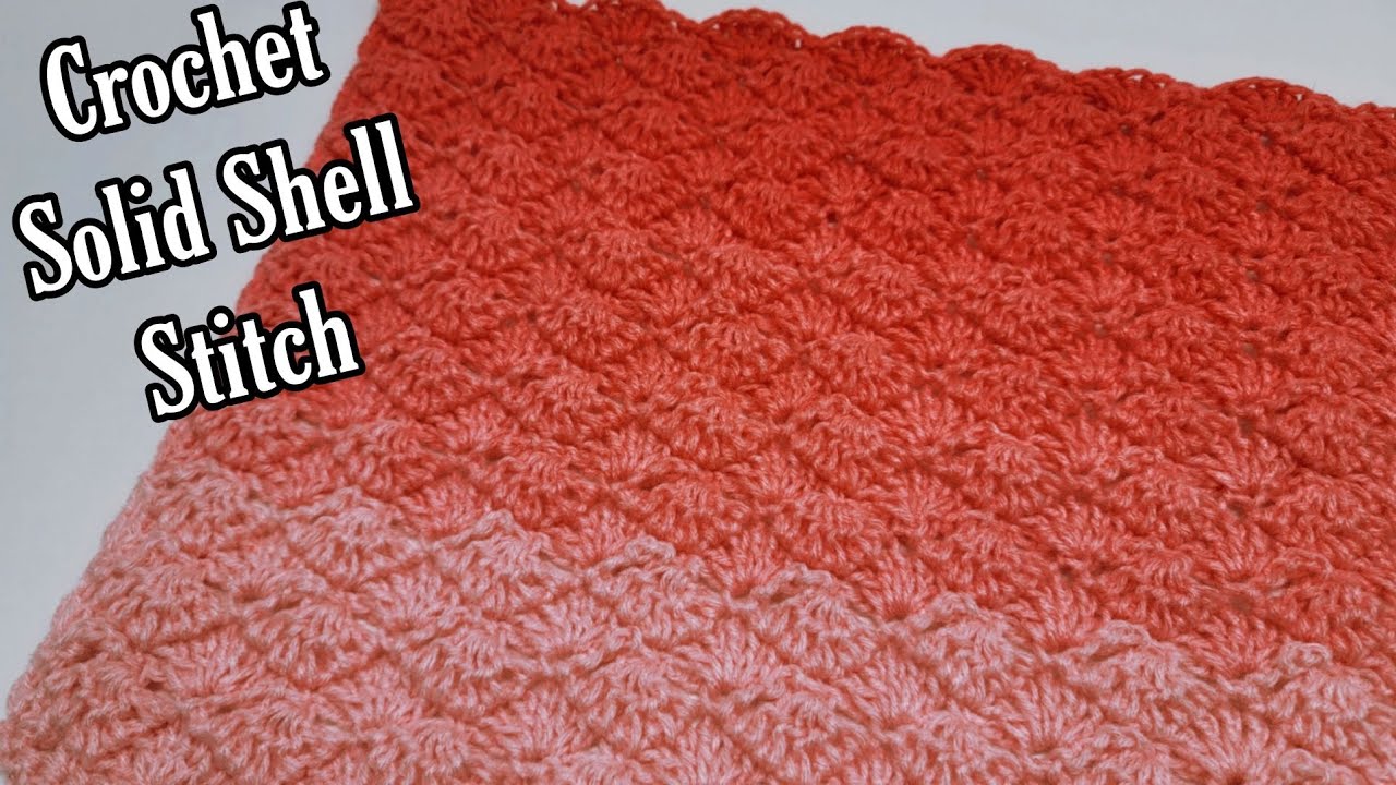 Easy Crochet Stitch Tutorial For Crochet Blankets or Scarfs / Crochet Solid Shell Stitch