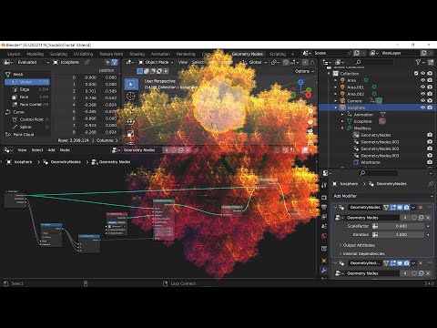 IcoSphere Fractals In Blender - Geometry Nodes