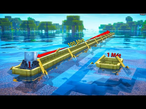 SLENDERMAN SO SÁNH TỐC ĐỘ THUYỀN 1 MÉT VỚI THUYỀN 100 MÉT TRONG MCPE | Thử Thách SlenderMan