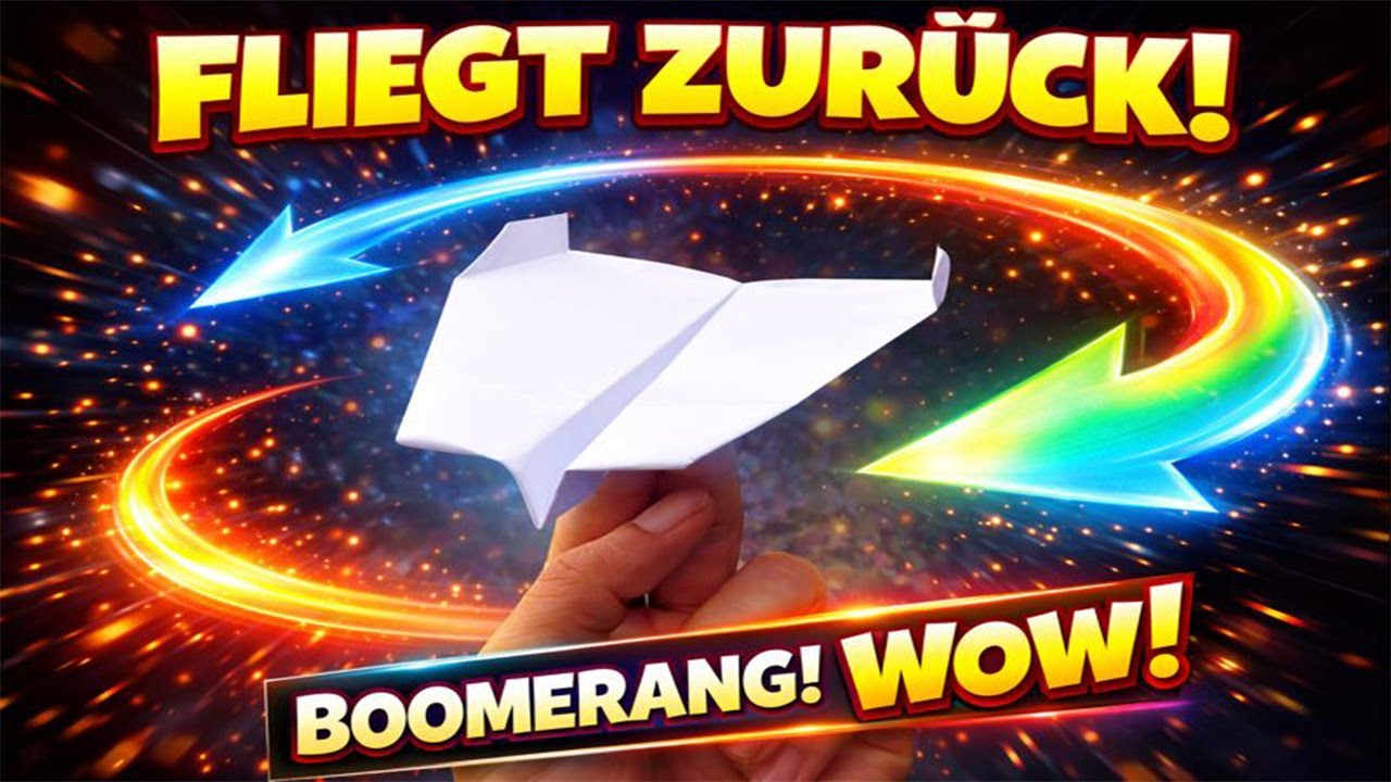 Bumerang Papierflugzeug ✈️ Super einfacher Papierflieger zum Nachbasteln