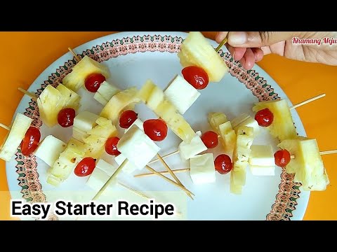 2 min Starter Recipe | Cheese Vherry Pineapple Stick | Instant Starter Recipe | Party Starter Recipe