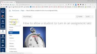How to allow a student turn in an assignment late in Canvas