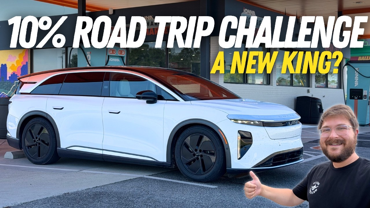 Lucid Gravity Grand Touring plugged into a 400 kilowatt DC fast charger