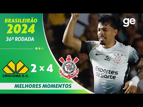 Gols e lances de Criciúma x Corinthians