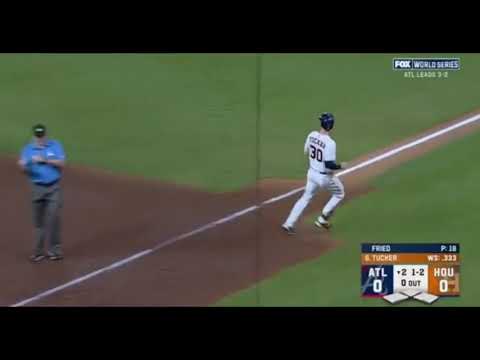 Dansby Swanson Amazing One handed Grab! World Series Game 6