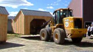 preview picture of video 'Building move shed sheds moving horse barn loader john deere fork lift'