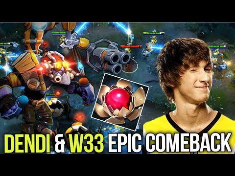 Dendi Tinker & w33 Gyro - EPIC 75 Min Comeback - Lotus Orb Gameplay - Dota 2