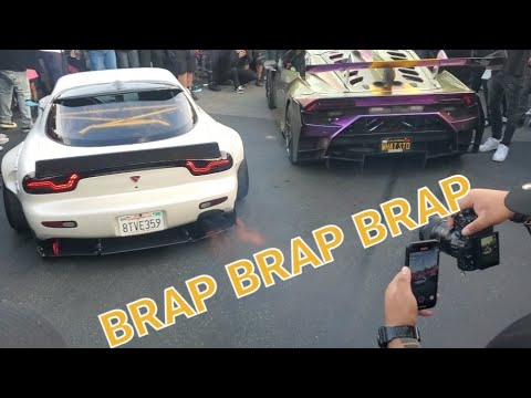 BIG TURBO ROCKET BUNNY RX-7 SURPRISES ALEX CHOI'S HEAVILY MODIFIED LAMBORGHINI IN 2 STEP BATTLE