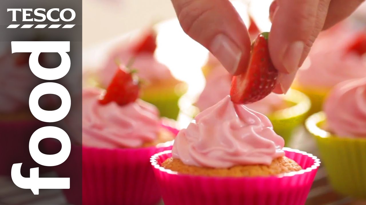 Champagne and strawberry cupcakes