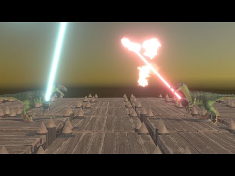 Jedi vs Sith Lightsaber 1 vs 1 Competition on Tilting Tower Animal Revolt Battle Simulator