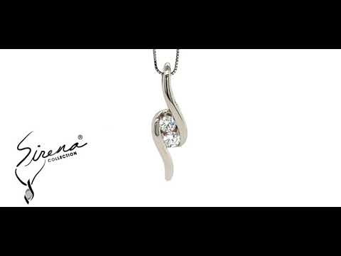 Two-Stone, Diamond, White Gold Necklace Pendant