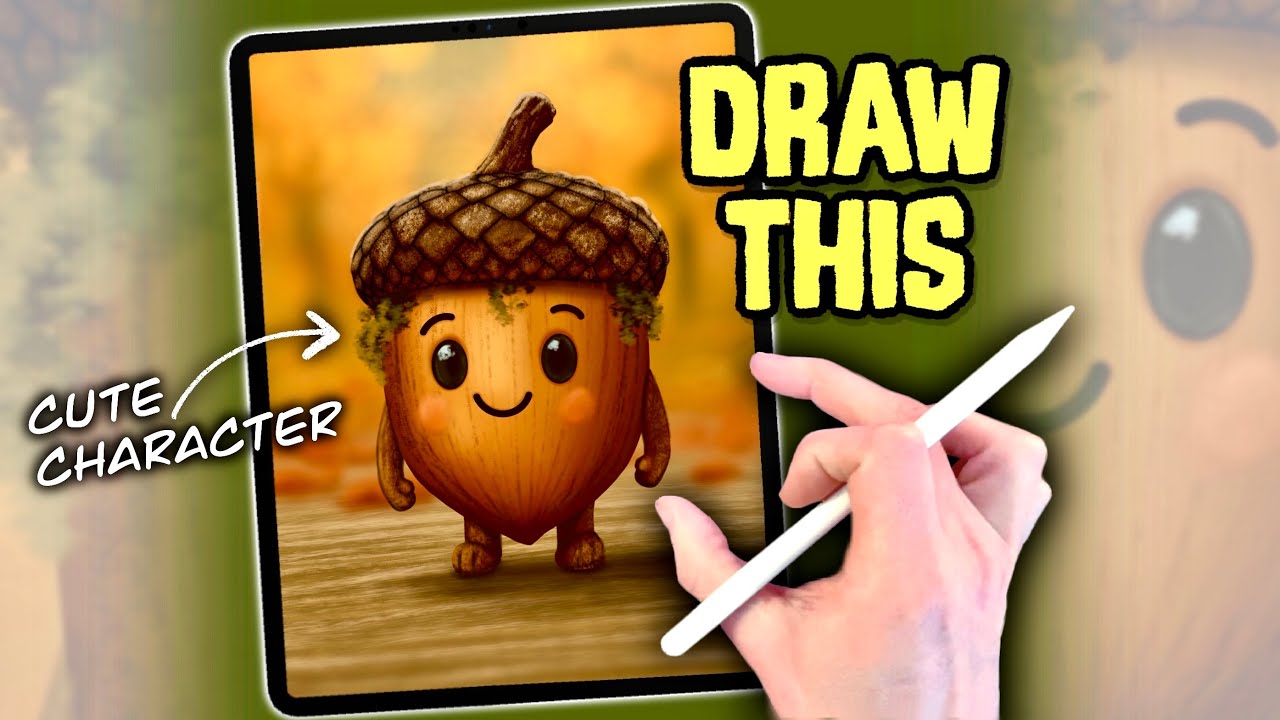 How to Draw a CUTE Acorn in PROCREATE