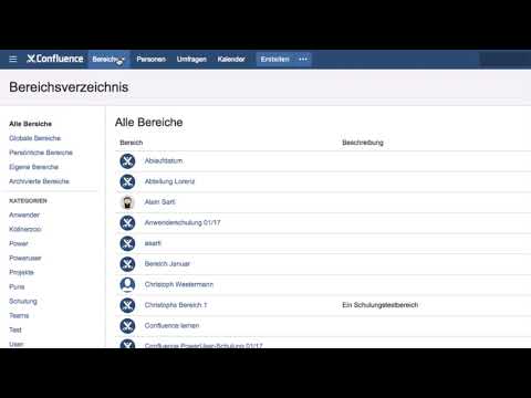 Bereiche Überblick - Atlassian Confluence lernen Video #39