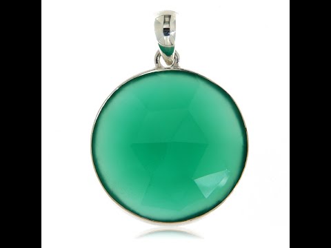 Pandant Argint 925 Onix Verde Natural - Echilibru si Stil