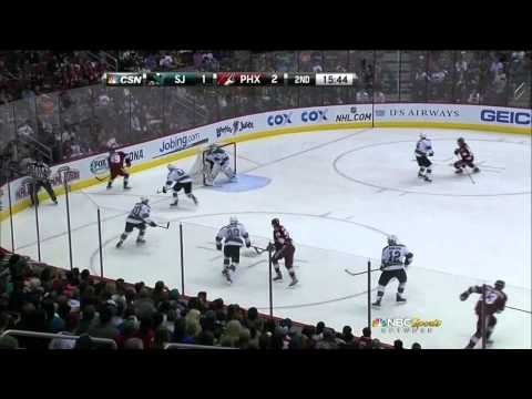 Brent Burns unassisted goal 2-1 April 24 2013 San Jose Sharks vs Phoenix Coyotes NHL Hockey