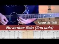 Guns N' Roses - November Rain (2nd solo) | Acoustic Guitar Lesson with TAB