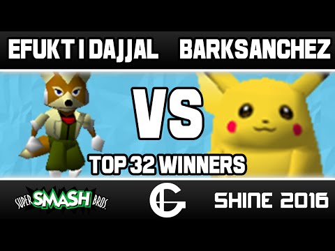 efuckt | dajjal (Fox/Kirby) VS BarkSanchez (Pikachu) | Shine 2016 | 64 Top 32 Winners Quarters