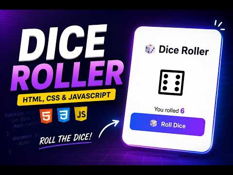 Dice Roller Using Html Css Javascript Javascript Mini Project