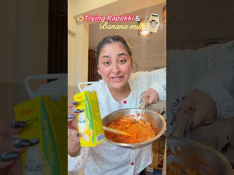 Trying Rapokki and Banana milk for the first time #minivlog #ytshorts #shorts
