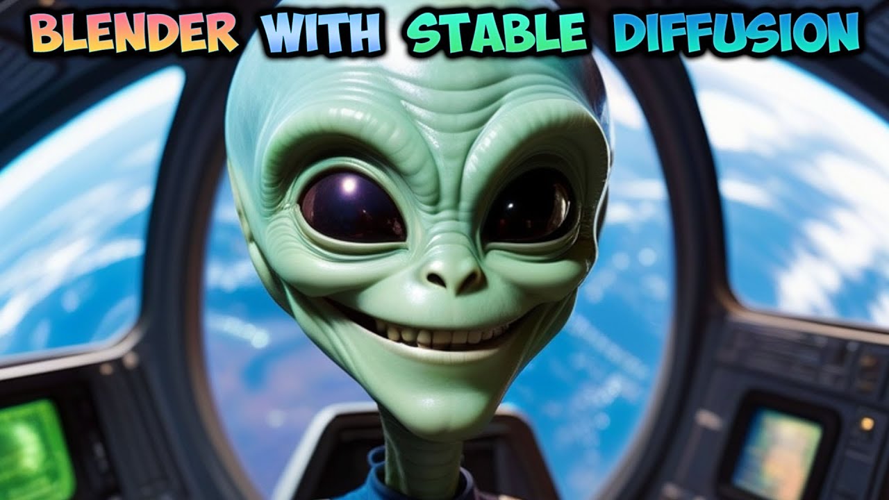 Blender with Stable Diffusion XL Tutorial - Space alien in UFO (UAP) - seg - img2img