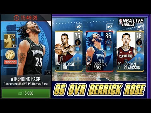 86 OVR #TRENDING DERRICK ROSE PACK & GAMEPLAY! | NBA LIVE MOBILE 19 S3 86 OVR DERRICK ROSE PACK