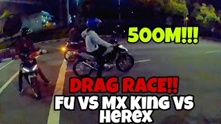 Download lagu SATRIA FU 155 VS MX KING VS HEREX!!!!||SATRIA FU ROADRACE||DRAG 500M mp3