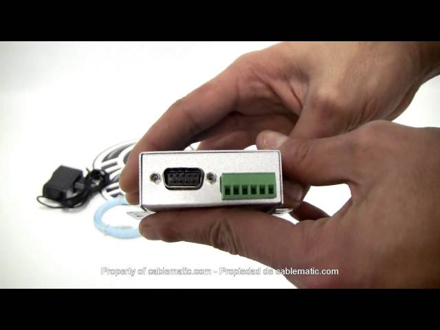 Vídeo relacionado con KALEA-INFORMATIQUE Convertidor de RS232 a RS422 o RS485 con Conectores DB9 y Bloque de terminales cableado para Montaje RS-485 RS-422