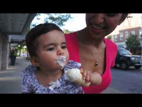 Hannah and her first ice cream cone!