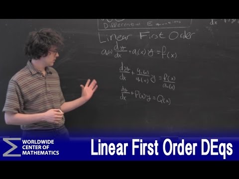 Differential Equations: First Order Linear Equations