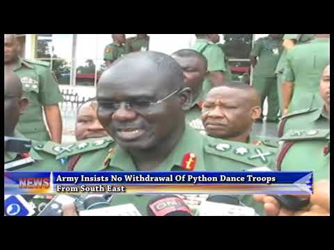 Army Iinsists No Withdrawal Of Python Dance Troops From Southeast