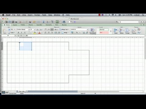 Part of a video titled How to Make a Floorplan in Excel : Microsoft Excel Tips - YouTube