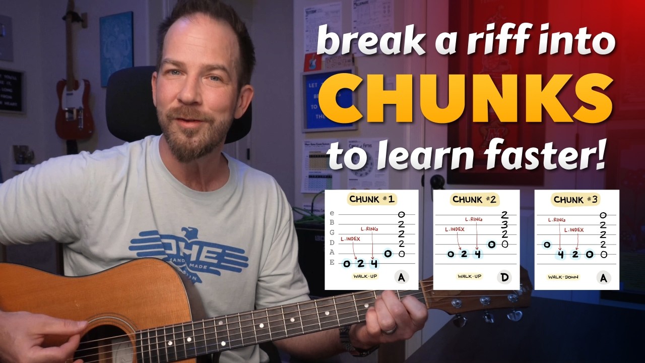 Video thumbnail for Learn Riffs Faster Using Chunking & Chaining (ft. I Walk The Line)