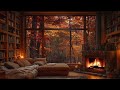Autumn In The Forest Cozy Cabin Ambience With Jazz Rain And Fireplace For Relaxation