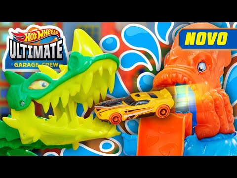 Batalha ÉPICA de MONSTROS GIGANTES em HOT WHEELS CITY! 🐙💥🐲 | Equipe Da Mega Garagem em Português