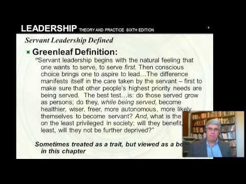 Servant Leadership: Northouse 7 ed. Ch. 10