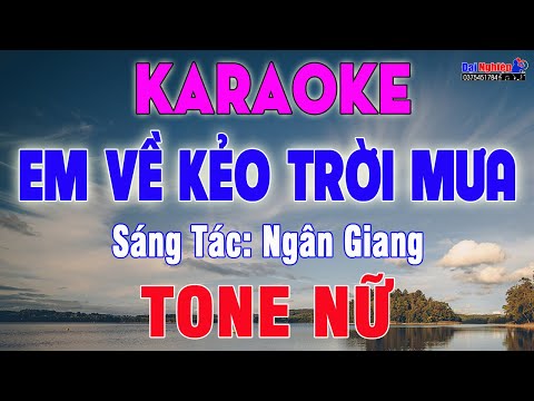 Em Về Kẻo Trời Mua Karaoke Tone Nữ Nhạc Sống Bolero Dễ Hát || Karaoke Đại Nghiệp