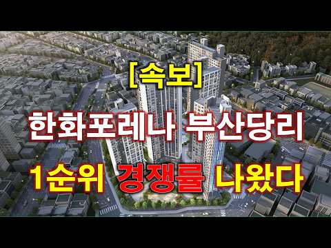 [속보] 한화포레나 부산당리 1순위 청약 경쟁률 결과 + 부산 …