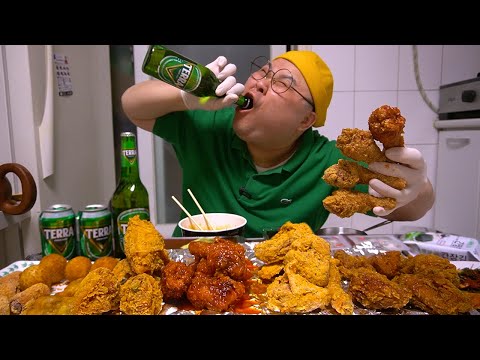 Korea various Chicken & Beer  (Fried Chicken) Mukbang Eatingshow