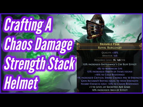 [PoE] Strength Stacker Chaos Damage Helmet Craft | Path of Exile Crucible League 3.21